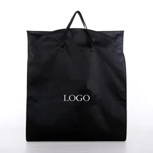 Funda de polvo de lujo personalizada de algodón no tejido, plegable, bolsa de cremallera para prendas