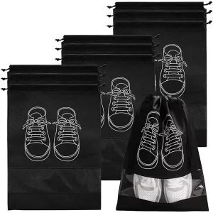 Tragbare wasserdichte staubdichte Reisetasche für Schuhe, individuell bedruckte nicht gewebte Zugbeutel mit Logo