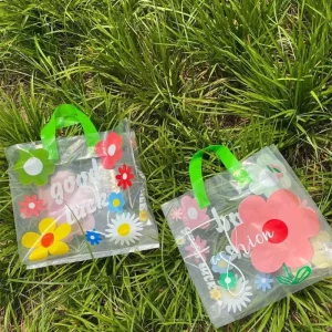 Bedruckte dicke Blumen umweltfreundliche Poly Einweg-Trageverpackungsbeutel mit LOGO
