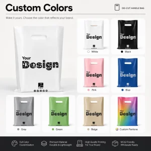 Professionele Op maat gemaakte Oplossing OEM ODM Geprinte Zware Die Cut Plastic Winkeltas voor Kledingwinkel Supermarkt Verpakking