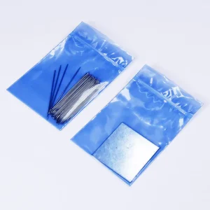 Sac de protection contre la rouille en PE VCI transparent bleu, taille personnalisée, pour emballage de métal