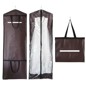 Borsa per abbigliamento non tessuta personalizzata, colorata, con zip, a prova di polvere, design personalizzati per copertura di abito da sposa