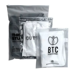Sacos de Plástico Personalizados Reciclados PE Foscos com Zíper para Embalagem de Roupas