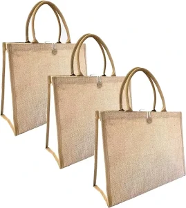 Recycelbare, umweltfreundliche, CE-zertifizierte Jute-Tragetasche, übergroß, individuell, mit Reißverschluss, extra große Einkaufstasche