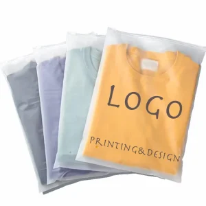 Kantong Plastik PE Daur Ulang GRS Zipper untuk Pengemasan Pakaian, Kantong T-shirt PE Zip Lock, Polybags Frosted Zipper