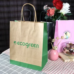 Bolsas de papel para comida para llevar y compras con asa de buena calidad