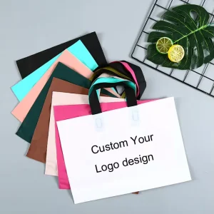 Kantong Belanja PE Matte Frosted yang Dapat Digunakan Kembali dengan Logo Kustom dan Pegangan
