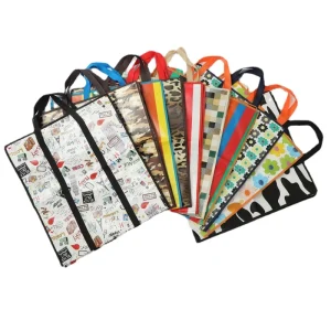 Sac de transport réutilisable en polypropylène laminé, sac de courses réutilisable, sac non tissé écologique avec logo personnalisé