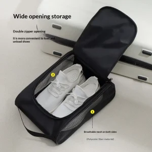 靴収納バッグ バスケットボールとサッカー用靴バッグ ポータブル靴バッグ ビジネストリップと旅行用の別々の防塵スリッパバッグ