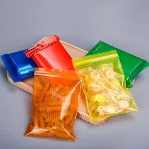 Kleine, bunte, transparente Reißverschlussbeutel für Süßigkeiten, individuell bedruckte Logo-Tasche