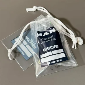 小サイズ透明プラスチック自己封印ドローストリングバッグ 衣類ギフト包装 最小注文数100個