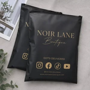 Weiche matte Kunststoff-Boutique-Kleidertaschen mit Logo-Druck für Kleidung, Unterwäsche und Badebekleidung, bereit zur Anpassung