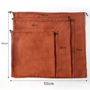 Borse antipolvere in suede usa e getta con cordino per borse, gioielli, abbigliamento, scarpe, borse di lusso
