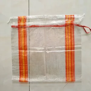पारदर्शी 15 किलोग्राम 20 किलोग्राम 25 किलोग्राम वॉवन बैग ड्रॉस्ट्रिंग पैकेजिंग बैग पॉलीप्रोपिलीन बैग पीपी वॉवन बैग