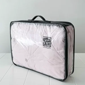 Borse di Stoccaggio Trasparenti, Riutilizzabili, Impermeabili e Antipolvere in PVC con Zip per Biancheria, Coperte, Cuscini, Piumoni, Scarpe, Stampa Serigrafica