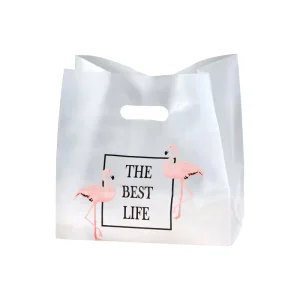 Transparente Einkaufstaschen aus Plastik mit Griffen Bekleidungs-Geschenk Cartoon bedruckte Verpackungstasche Takeaway-Tasche für Bäckerei