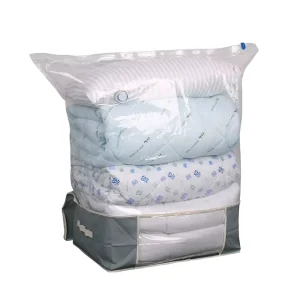Sacchetti per il vuoto trasparenti con doppio bloccaggio, risparmio di spazio per vestiti, coperte, cuscini, sacchetti per il vuoto per l'imballaggio di tessuti