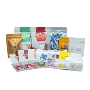 Impression UV, sac en plastique transparent personnalisé avec impression numérique, sac en polyester avec fermeture éclair en aluminium