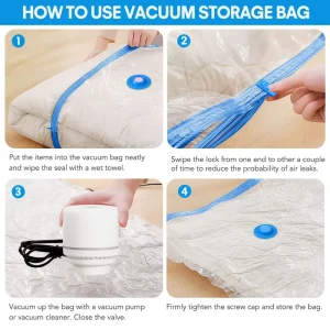Sella al vacío tu viaje: combo de bomba eléctrica y bolsas de almacenamiento de nylon para proteger la ropa de la humedad, el polvo y las arrugas