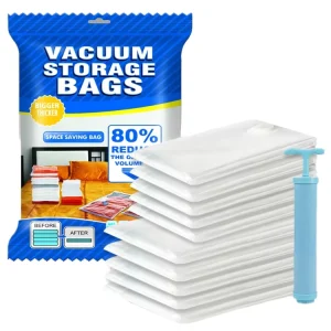 Bolsas de almacenamiento al vacío de alta resistencia, ecológicas, a prueba de polvo, herméticas, compresión para uso en armarios, 5PCS material PA+PE