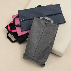 Túi đóng gói giày thể thao bằng polyester chống nước, phụ kiện, logo, túi lưu trữ giày du lịch chống nước với khóa kéo