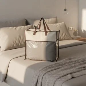 Waterdichte Transparante PVC Quilt Kussenzakken Beddegoed Opslagzakken met Handgreep en Rits voor Huishoudelijk Gebruik