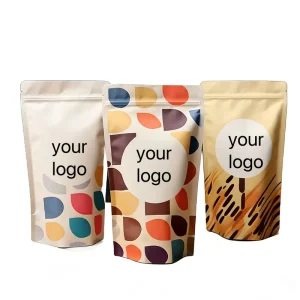 Individuell bedruckte biologisch abbaubare Lebensmittelverpackungstaschen mit Reißverschluss, geeignet für Snacks, Milch und Haustierfutter