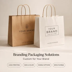 Hoogwaardige Kraft Papieren Tas Milieu-vriendelijk en Recyclebaar Aangepaste Verpakking Geschikt voor Retailmerken Met Logo Luxe Winkeltas