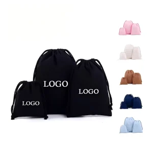 Aangepaste Logo Katoenen Trekkoordtas met Logo Borduurdruk, Promotionele Cadeaupakketten, Herbruikbare Stofafdektassen