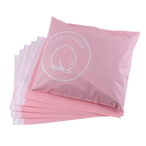 Aangepaste Bedrukte Logo Roze Gouden Zakelijke Verpakkings Tas, Milieu-vriendelijke Voedselveilige Inkt