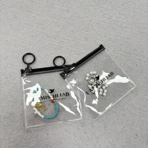 Sacs en plastique transparents scellés, logo imprimé pour bijoux, emballage à fermeture éclair, emballage pour accessoires de téléphone