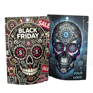 حقائب تغليف هدايا ملونة من البلاستيك الغذائي مع سحاب مضاد للرائحة، أكياس من فيلم بوليستر