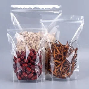 透明なジッパーバッグ 透明自立袋 自封式ポリエチレン袋 食品包装用プラスチック袋