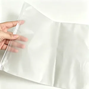 Sac en plastique transparent mat à fermeture éclair, réutilisable, pour le rangement des vêtements