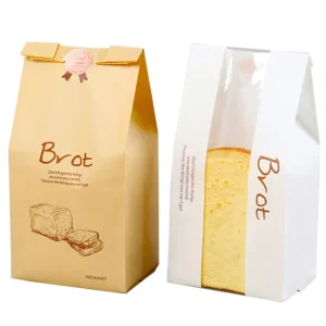 Sac en papier alimentaire biodégradable personnalisé avec motif de Noël, anti-graisse, pour emballage de pain, avec logo