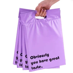 Sac en plastique écologique avec design de stock, avec poignées, auto-scellant, en polyéthylène coloré pour envoi