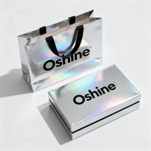 Sac à provisions en papier doré personnalisé avec poignées, sac-cadeau pour accessoires cosmétiques