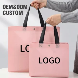 Sac en non-tissé recyclable avec logo personnalisé, sac de courses en tissu non-tissé imprimé