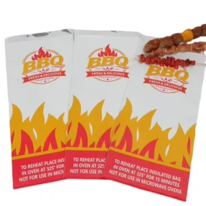 Sac en papier avec doublure en aluminium anti-graisse pour emballage de sandwich, frites, hamburgers, et aliments de rue