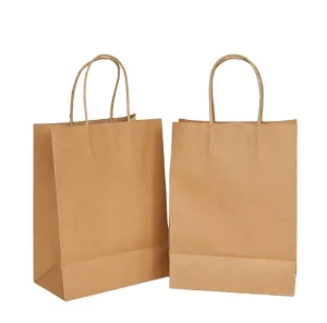 Sac en papier imprimé personnalisé, de qualité alimentaire, écologique, recyclable, pour les courses à emporter