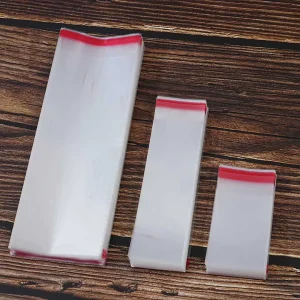 Dalam Stok Kantong Film Plastik Transparan OPP 12*24 cm untuk Kaos Kaki dan Penyisip Sepatu Logo Kustom Tersedia