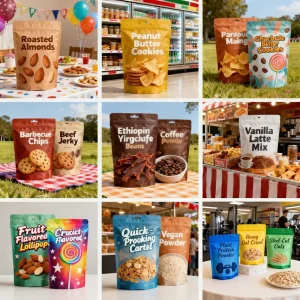 カスタム印刷食品グレード生分解性包装プラスチック袋各種スナック、クッキー、キャンディ、粉末包装ポリエステルフィルムPE袋